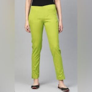 JM COLLECTION Sz 16 Slim Leg Control  Waist Tummy Panel Herbal Garden Pants NEW